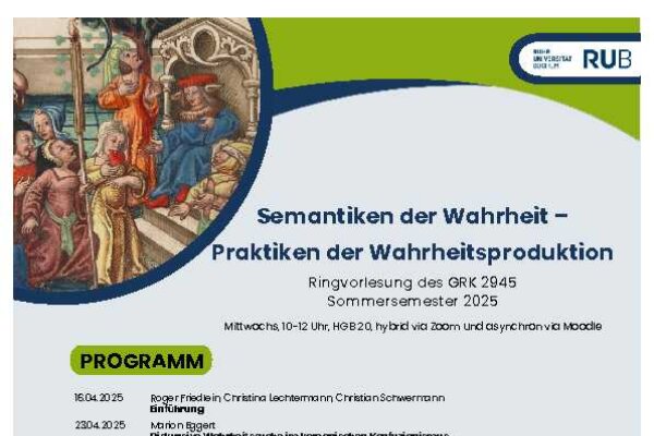 Plakat zur Ringvorlesung des GRK 2945